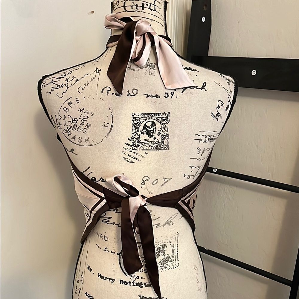 SOLD Vintage Y2K Bebe Silk Blend Multi Color Reversible Halter Handkerchief Top - Picture 4 of 11